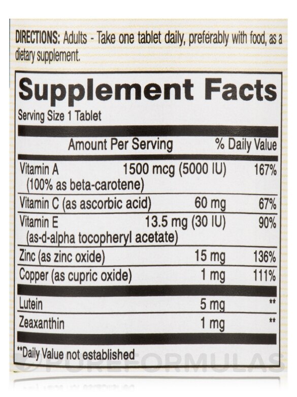 Lutein Plus with Zeaxanthin - 60 Tablets - Alternate View 4