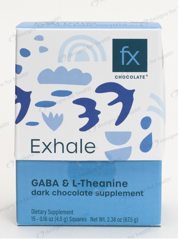 Fx Chocolate® Exhale | relaxing gaba & l-theanine + buttery cacao - 1 Box of 15 Squares