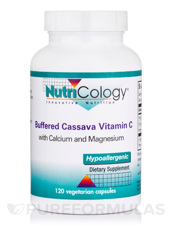 Buffered Cassava Vitamin C with Calcium and Magnesium - 120 Vegetarian Capsules