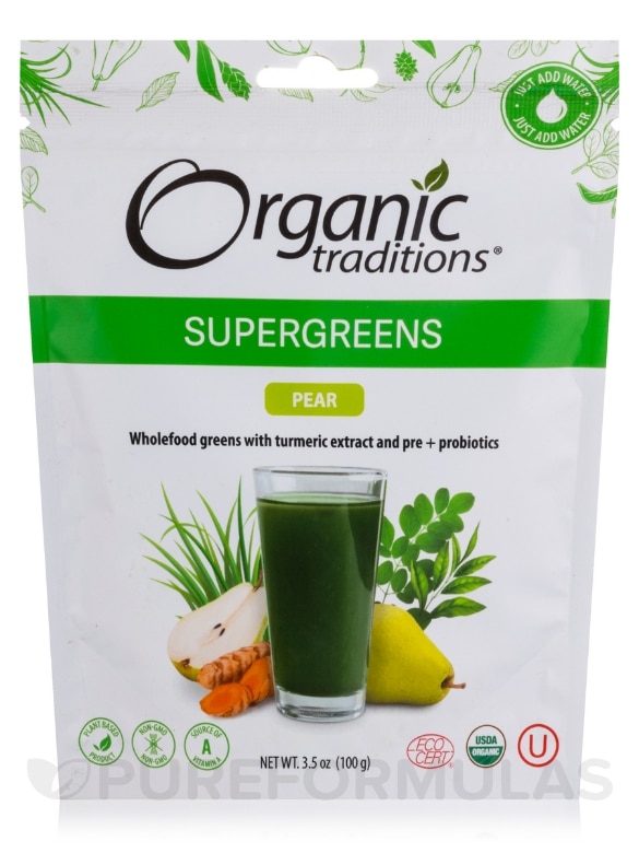 Organic Supergreens - Pear - 3.5 oz (100 Grams)
