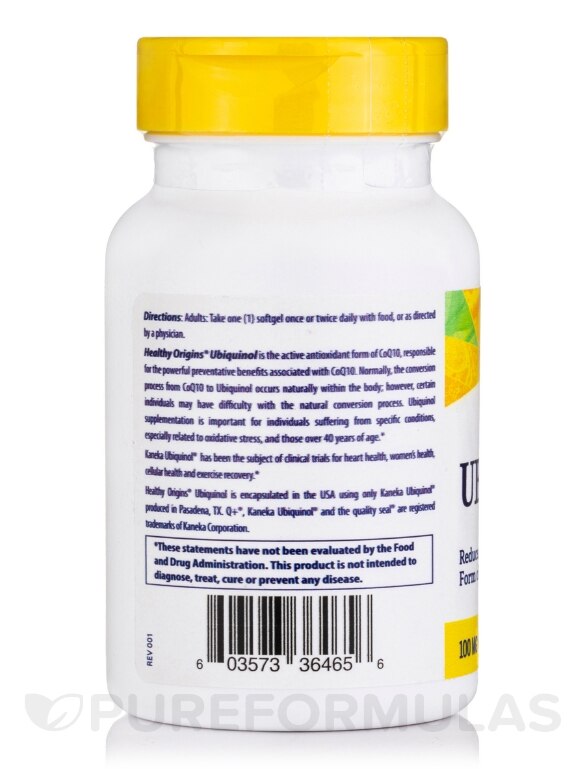Ubiquinol 100 mg - 30 Softgels - Alternate View 2