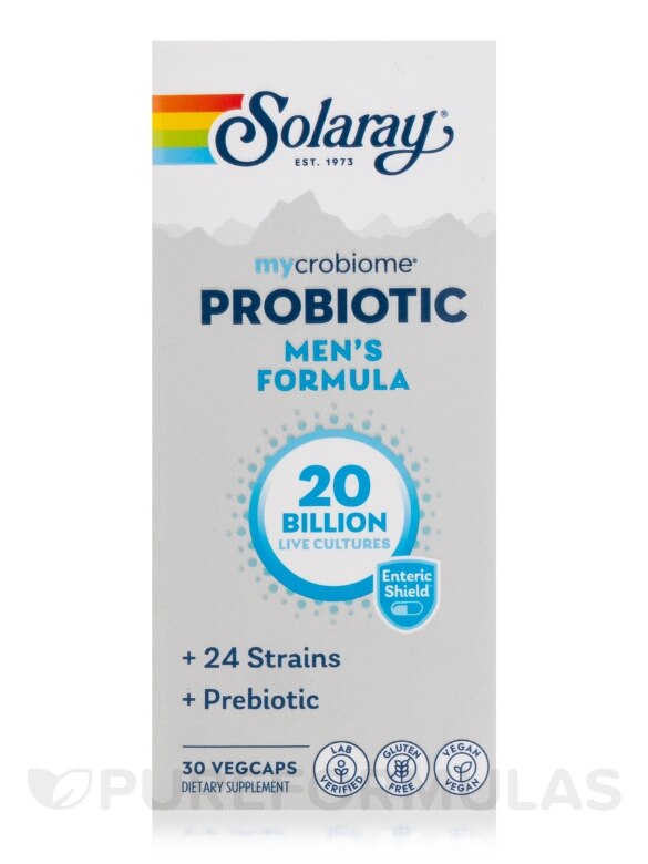 mycrobiome™ Probiotic Men's Formula, 30 Billion, 24 Strains + Prebiotic Inulin - 30 Enteric VegCaps - Alternate View 3