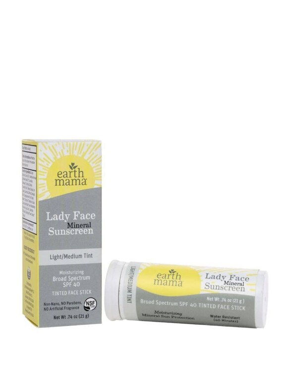 Lady Face Mineral Sunscreen Light/Medium Tinted Face Stick - 0.74 oz (21 Grams)