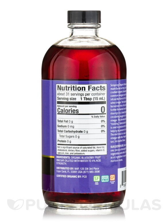 Organic Blueberry Vinegar - 16 fl. oz (473 ml) - Alternate View 1