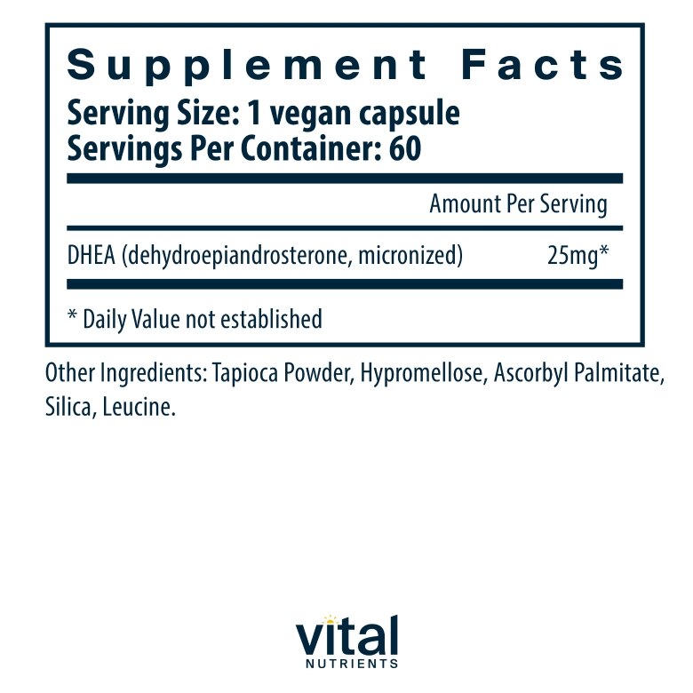 DHEA (micronized) 25 mg - 60 Vegetarian Capsules - Alternate View 5