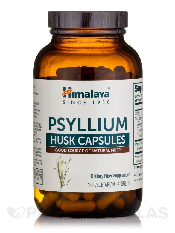 Psyllium Husk Capsules - 180 Vegetarian Caplets - Alternate View 2