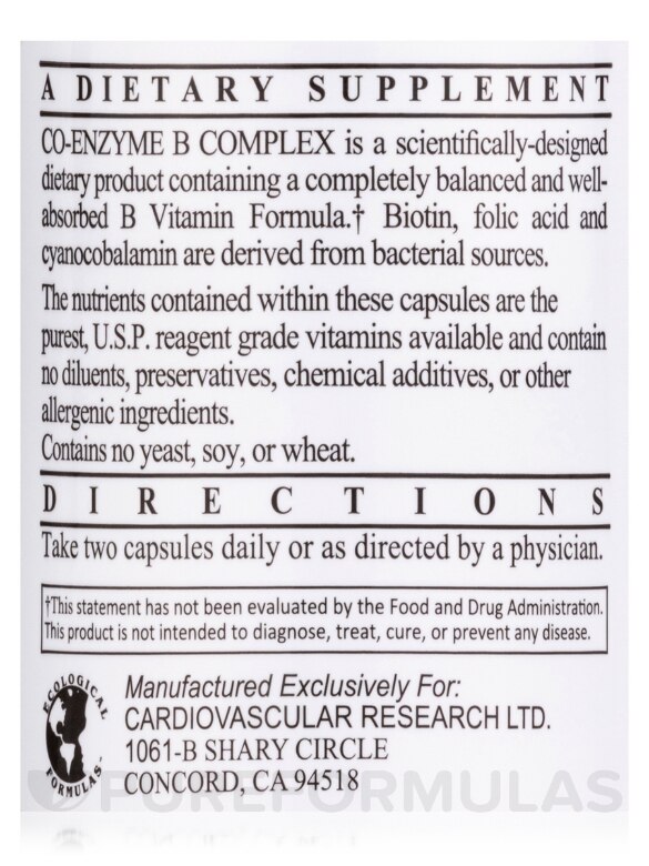 Co-Enzyme B Complex - 100 Capsules - Alternate View 4