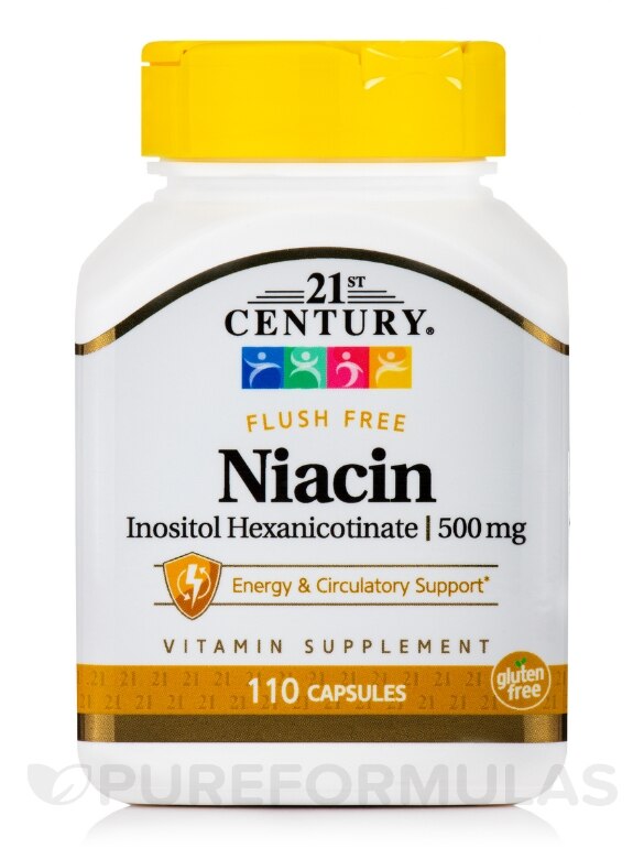 Niacin (Inositol Hexanicotinate) 500 mg - 110 Capsules