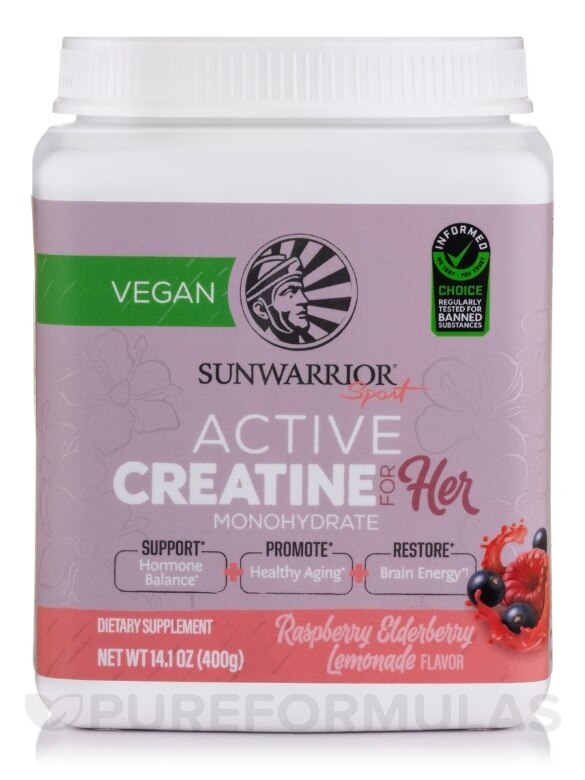 Active Creatine for Her Powder, Raspberry Elderberry Lemonade Flavor - 14.1 oz (400 Grams)