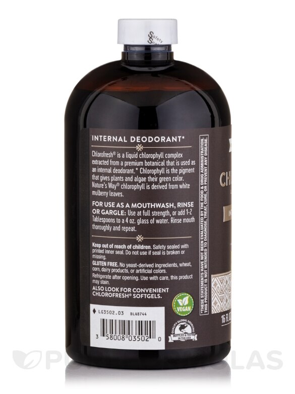 Chlorofresh® Liquid Chlorophyll, Unflavored - 16 fl. oz (473 ml) - Alternate View 2