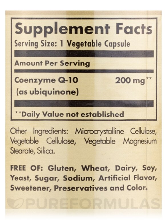 Vegan CoQ-10 200 mg - 30 Vegetable Capsules - Alternate View 4