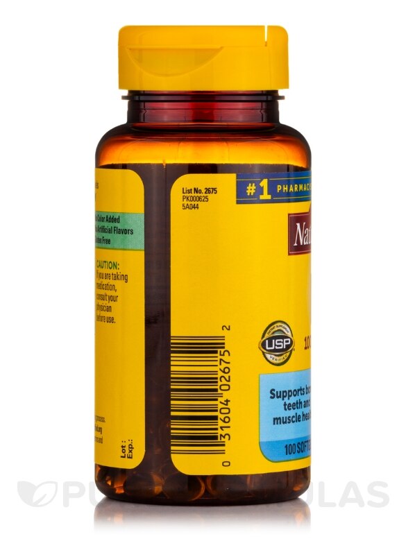 Vitamin D3 25 mcg (1000 IU) - 100 Softgels - Alternate View 3