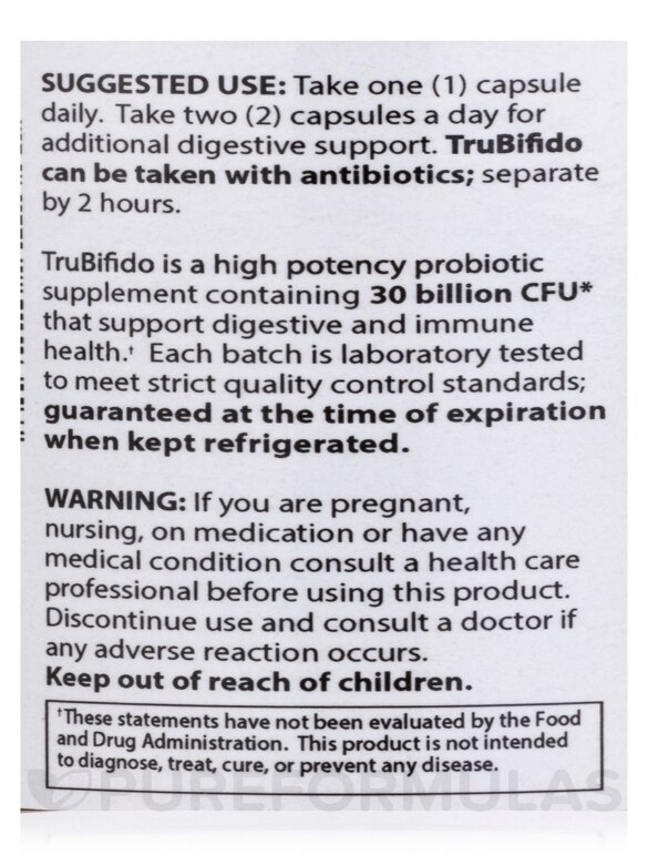 TruBifido® Colon Formula Probiotic - 30 Capsules - Alternate View 6