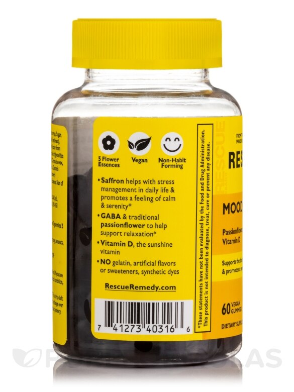 Rescue Plus® Mood & Stress Support Gummy, Orange Flavor - 60 Vegan Gummies - Alternate View 3