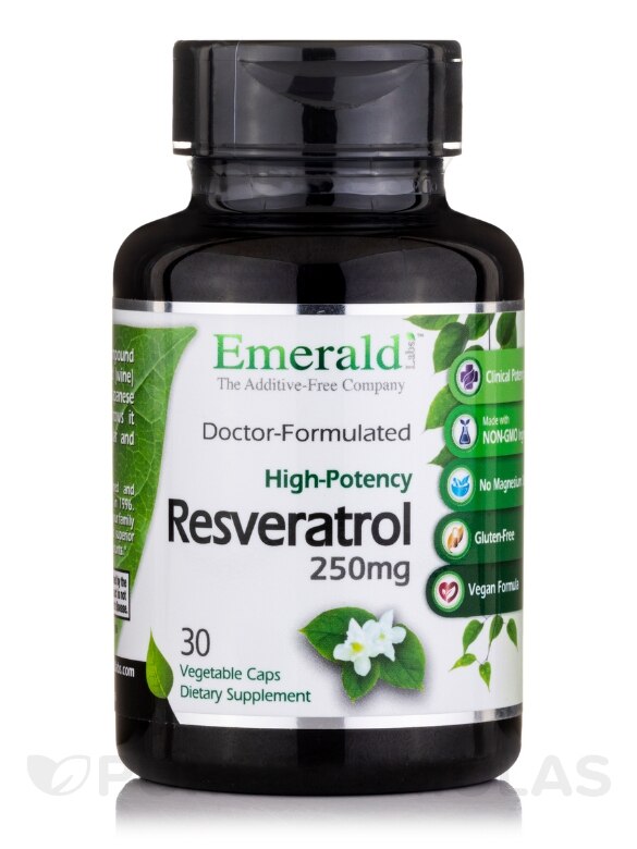 High-Potency Resveratrol 250 mg - 30 Vegetable Capsules