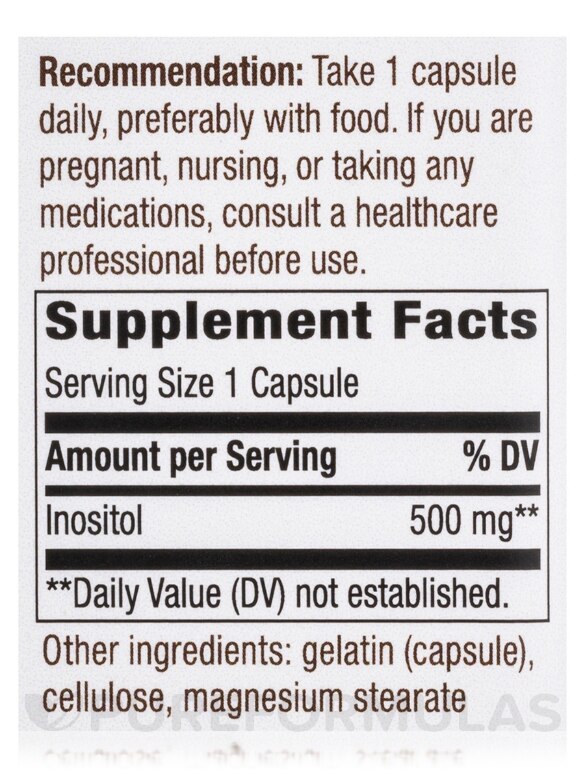 Inositol 500 mg - 100 Capsules - Alternate View 4