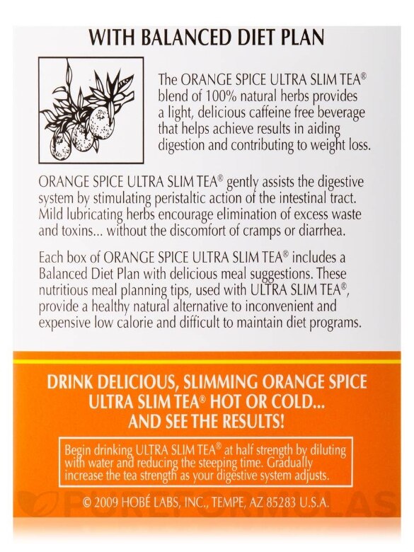 Ultra Slim Tea® Orange Spice - 24 Tea Bags (1.69 oz / 48 Grams) - Alternate View 6