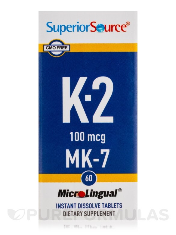 Vitamin K-2 100 mcg (MK-7) - 60 MicroLingual® Tablets - Alternate View 3
