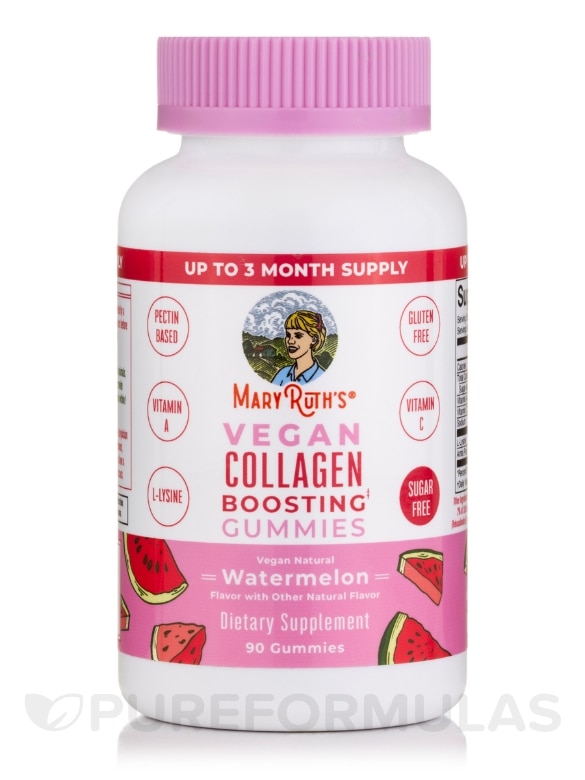 Vegan Collagen Boosting Gummies, Watermelon Flavor - 90 Gummies