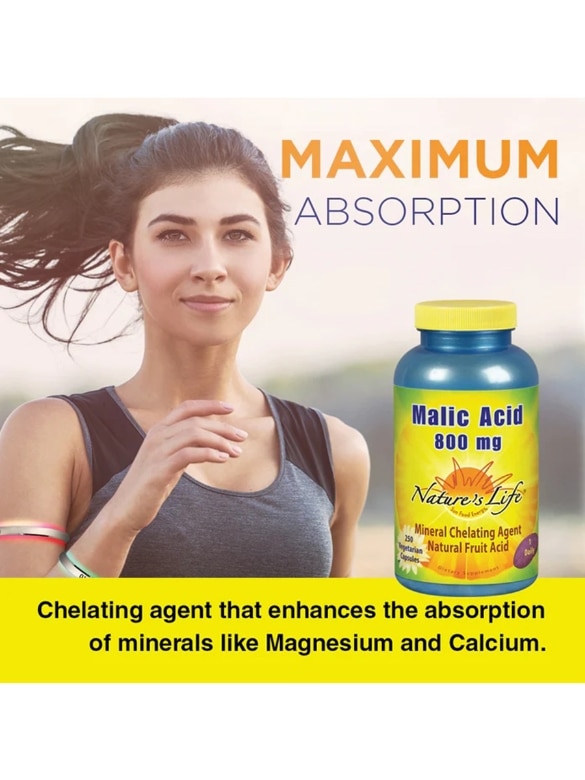 Malic Acid 800 mg - 250 Vegetarian Capsules - Alternate View 3