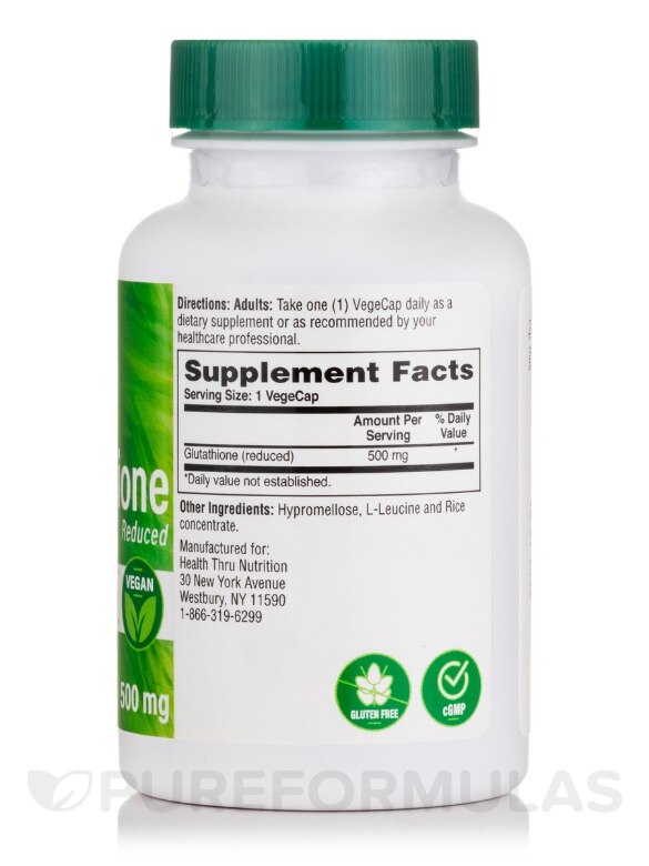 Glutathione (Reduced/Natural) 500 mg - 60 VegeCaps - Alternate View 1