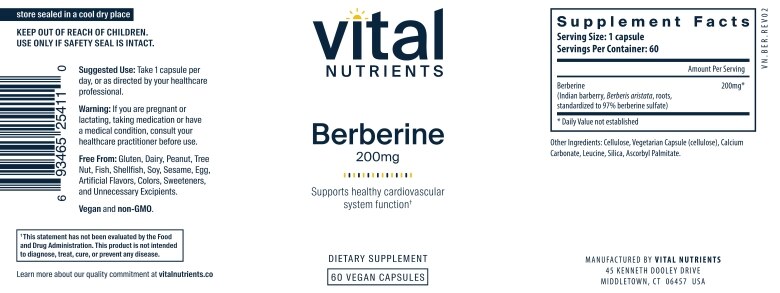 Berberine 200 mg - 60 Vegan Capsules - Alternate View 4
