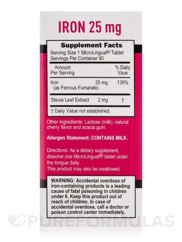 Just Women - Iron 25 mg - 90 MicroLingual® Tablets - Alternate View 4