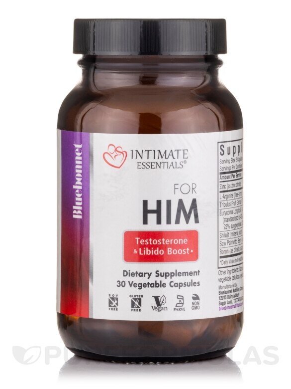 Intimate Essentials™ For Him Testosterone & Libido Boost - 30 Vegetable Capsules - Alternate View 2