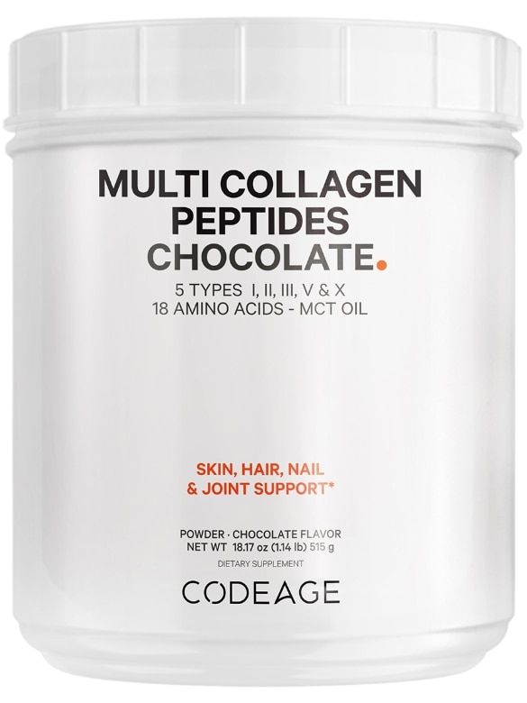 Codeage Keto Collagen Protein Powder, Chocolate, Hydrolyzed Collagen Peptides + MCT Oil - 18.17 oz (515 Grams)
