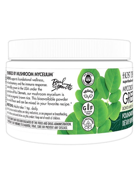 MycoBotanicals® Organic Greens Powder - 3.5 oz (100 Grams) - Alternate View 2