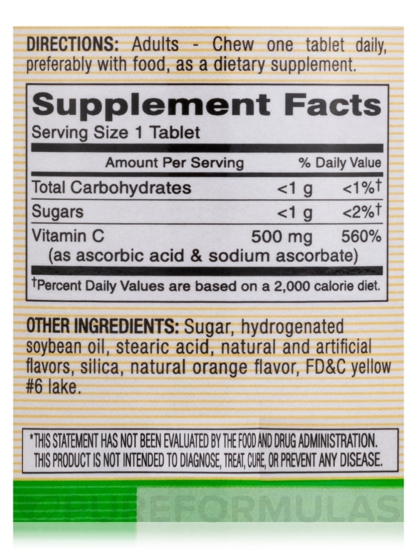 Chewable Vitamin C 500 mg, Orange Flavor - 100 Chewables - Alternate View 4