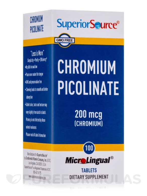 Chromium Picolinate 200 mcg - 100 MicroLingual® Tablets