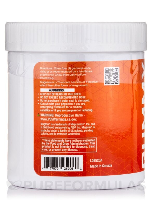 Neuro-Mag® Magnesium L-Threonate, Natural Orange Flavor - 60 Gummies - Alternate View 2