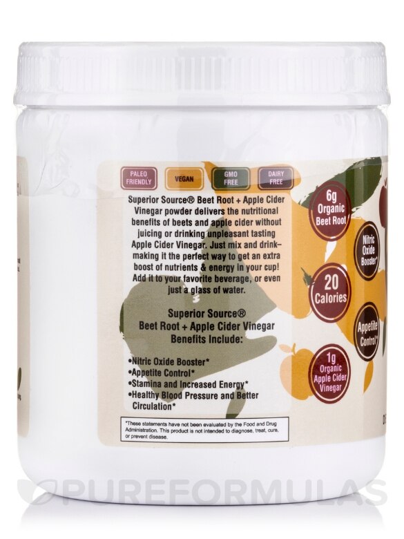 Organic Beet Root + Apple Cider Vinegar Powder - 7.4 oz (210 Grams) - Alternate View 2