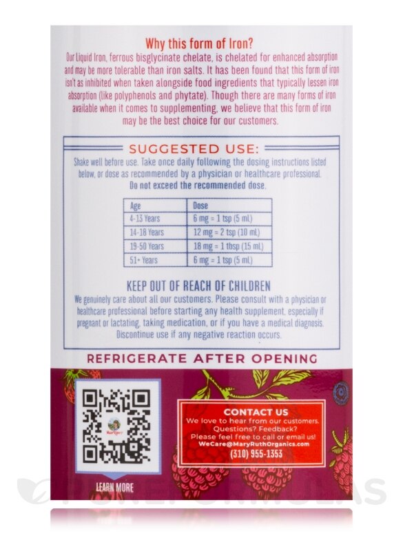 Vegan Liquid Iron, Berry Flavor - 15.22 fl. oz (450 ml) - Alternate View 4