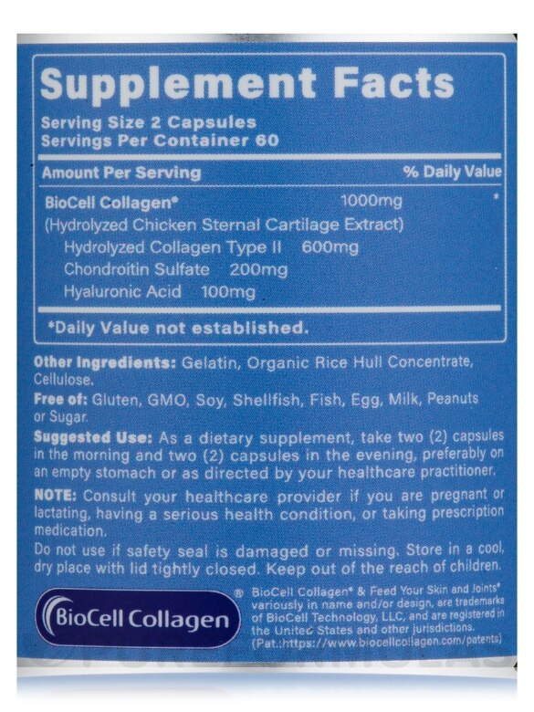 BioCell Collagen® - 120 Capsules - Alternate View 3