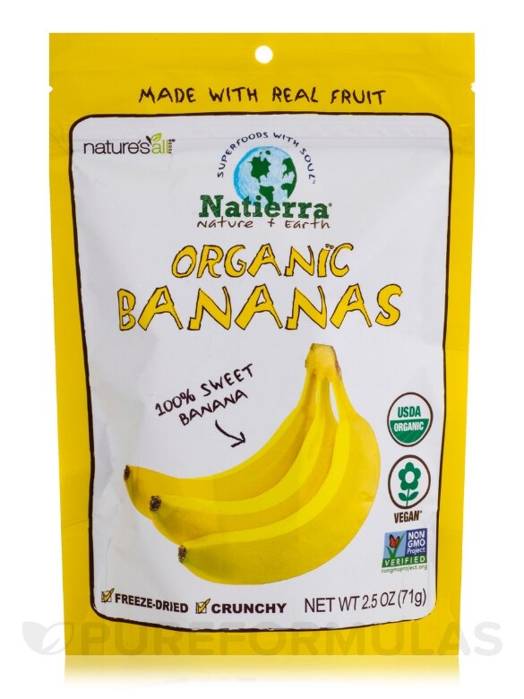 Organic Freeze-Dried Bananas - 2.5 oz (71 Grams)
