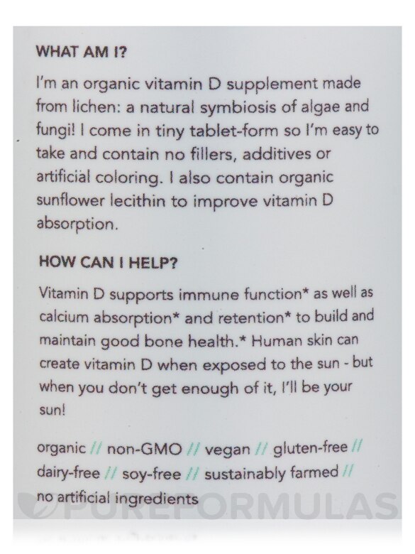 Sol Food: Organic Vitamin D Tablets - 30 Organic Tablets - Alternate View 4