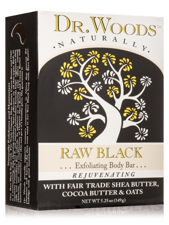 Bar Soap - Raw Black Exfoliating Body Bar - 5.25 oz (149 Grams)