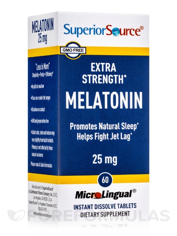 Melatonin 25 mg - Extra Strengh - 60 MicroLingual® Tablets