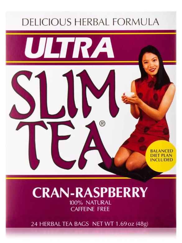 Ultra Slim Tea® Cran-Raspberry - 24 Tea Bags (1.69 oz / 48 Grams) - Alternate View 1