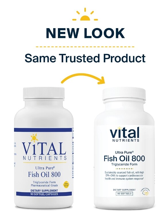 Ultra Pure® Fish Oil 800 (Triglyceride Form), Lemon Flavor - 90 Softgel Capsules - Alternate View 1