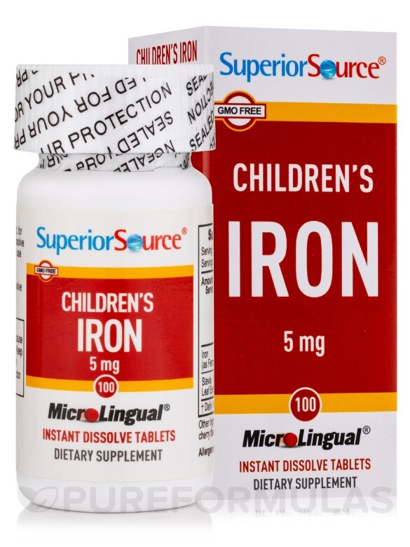 Children's Iron 5 mg - 100 MicroLingual® Tablets - Alternate View 1