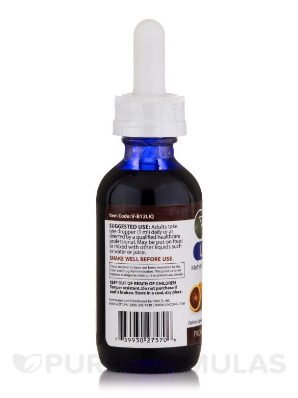 Liposomal B12 Dropper, Blood Orange Flavor - 2 fl. oz (60 ml) - Alternate View 2