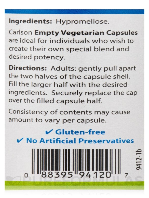 Empty Vegetarian Capsules (#2 - Small) - 200 Empty Capsules - Alternate View 4
