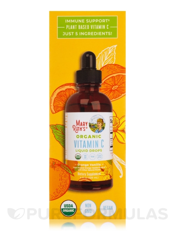 Organic Vitamin C Liquid Drops, Orange Vanilla Flavor - 4 fl. oz (120 ml) - Alternate View 6