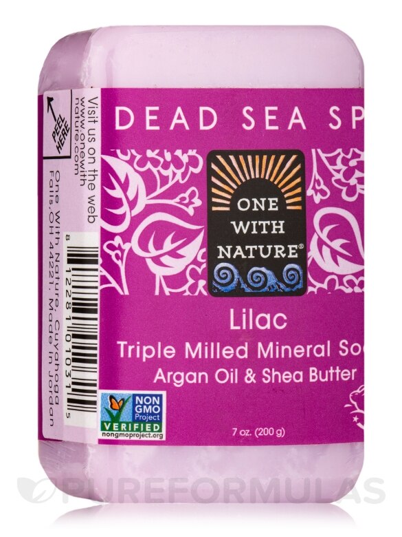 Lilac - Triple Milled Mineral Soap Bar with Argan Oil & Shea Butter - 7 oz (200 Grams)