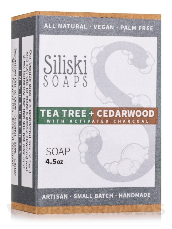 Bar Soap - Tea Tree + Cedarwood with Activated Charcoal - 4.5 oz