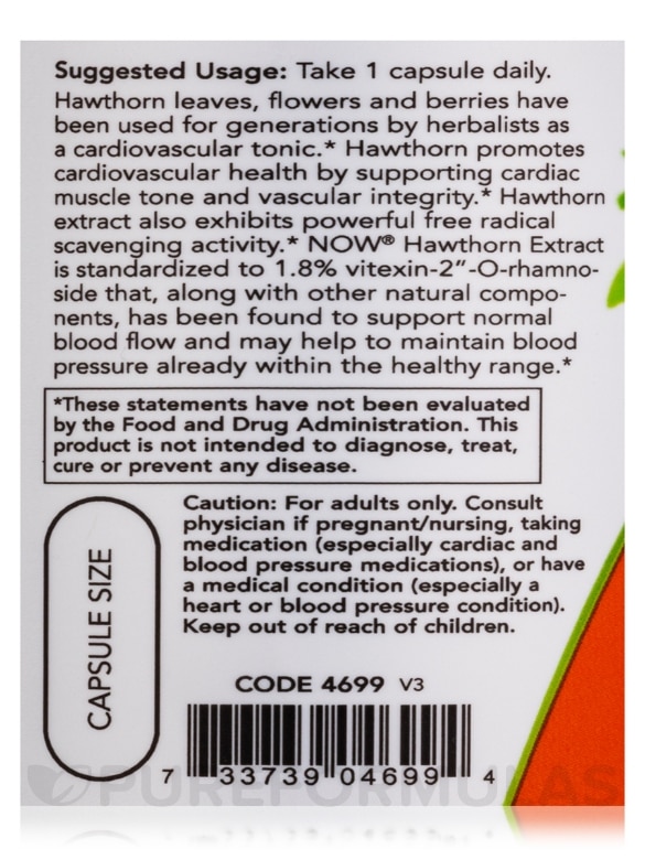 Extra Strength Hawthorn Extract 600 mg - 90 Veg Capsules - Alternate View 4