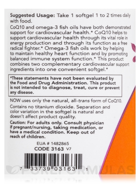 CoQ10 60 mg with Omega 3 Fish Oils - 60 Softgels - Alternate View 4